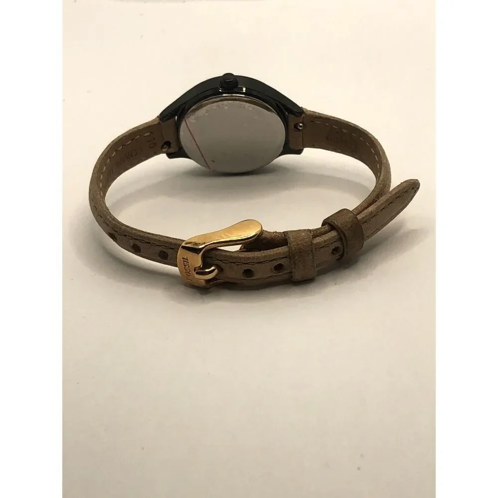 Fossil BQ3439 Women's Sand Leather Analog Black Dial Quartz Wrist Watch PQ54